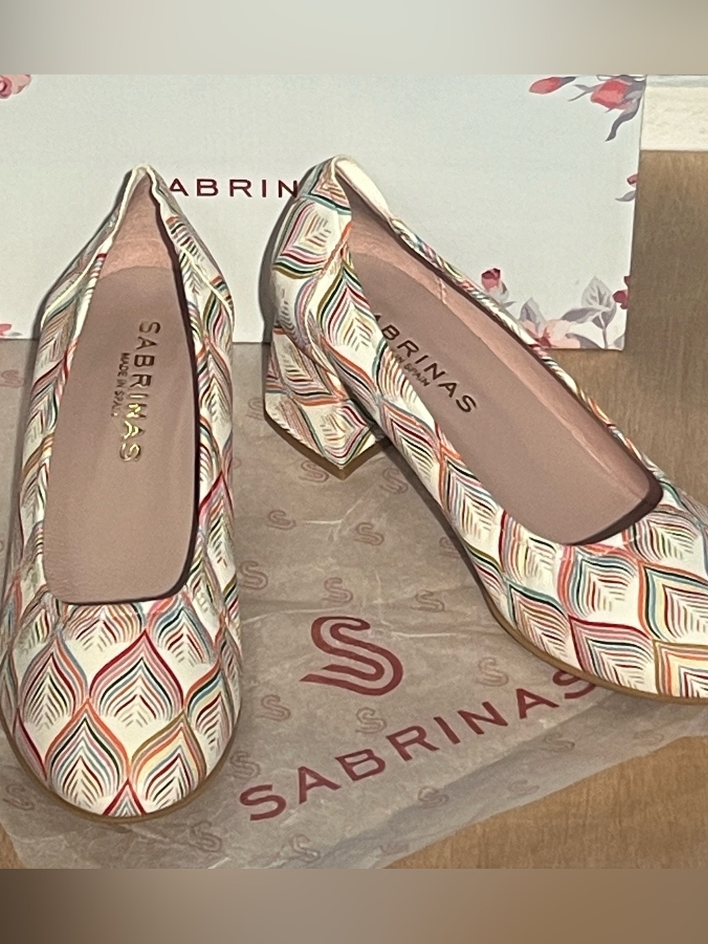 Sabrina‘s Chara leather print pumps in Crema (white) / 39 / made in Spain - NIB
